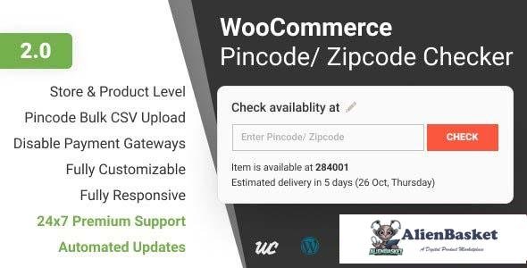 99013  WooCommerce Pincode/ Zipcode Checker v2.1.0 