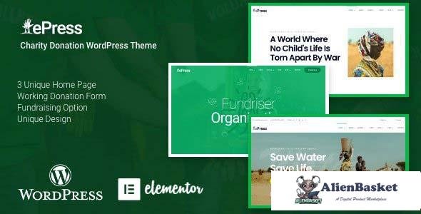 98880  ePress v2.0.0 - Nonprofit Charity WordPress Theme 