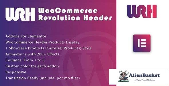 99018  WooCommerce Revolution Header for Elementor WordPress Plugin v1.0 