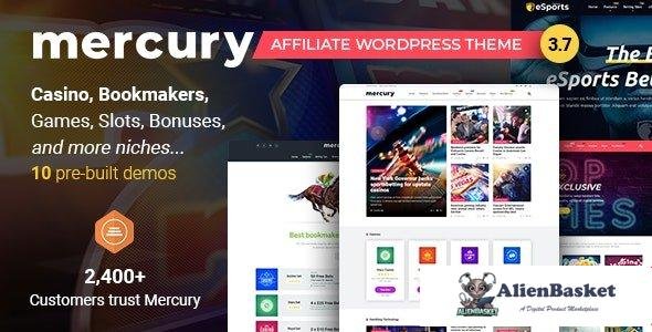 99777  Mercury v3.8 - Gambling & Casino Affiliate WordPress Theme. News & Reviews 