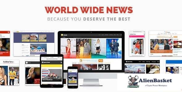 99434  World Wide News v2.0 - Magazine Responsive WordPress Theme 