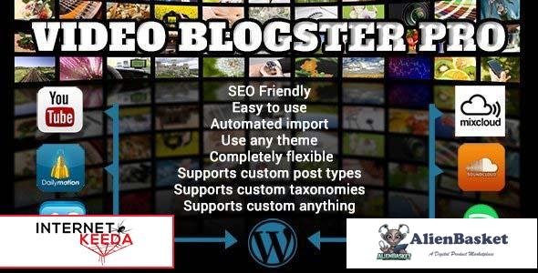 100361  Video Blogster Pro v4.8 - import YouTube videos to WordPress. Also DailyMotion, Spotify, Vim