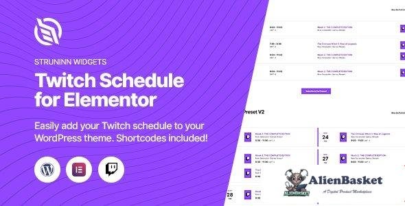 101646  Struninn - Twitch Schedule Elementor Widget v1.0.0 