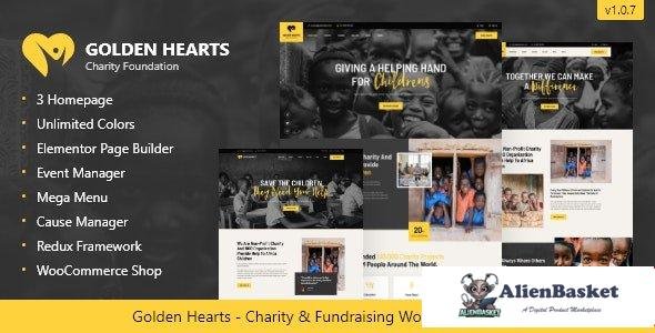 102099  Golden Hearts v1.0.7 - Fundraising & Charity WordPress Theme 