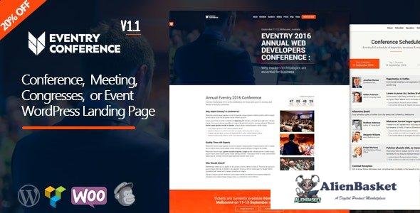 109163  Eventry v1.2.7 - Conference Meetup Landing Page WordPress Theme 