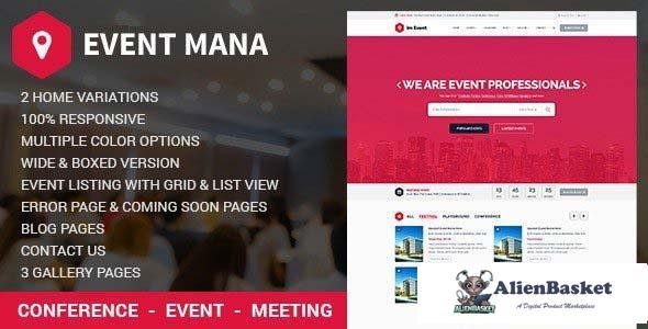 109164  EventMana v1.9.4 - Event Management WordPress Theme 