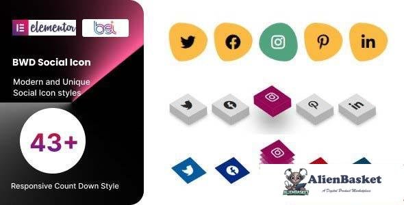 103004  BWD Social Icon addon for elementor v1.0 