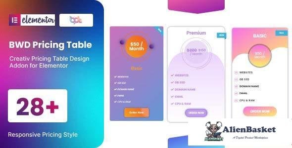 103074  BWD Pricing Table addon for elementor v1.0 