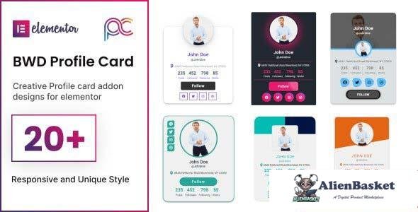 103443  Profile Card addon for elementor v1.0 