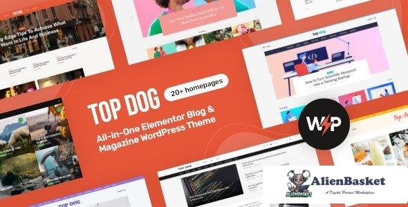 103814  Top Dog v1.0 - All-in-One Elementor Blog & Magazine WordPress Theme 