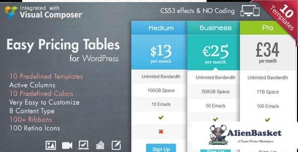 103872  Easy Pricing Tables v2.4 - WordPress Plugin 