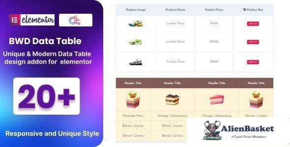 103967  Data Table Addon for Elementor v1.0 