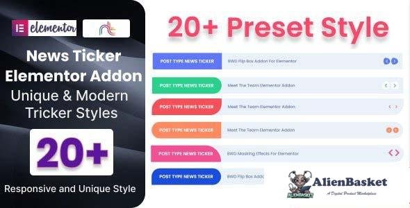 104925  News Ticker Addon For Elementor v1.0 