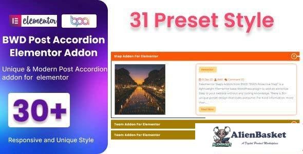 105015  Blog Post Accordion Addon For Elementor v1.0 