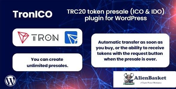 107240  TronICO v1.0.1 - TRC20 token presale (ICO & IDO) plugin for WordPress 