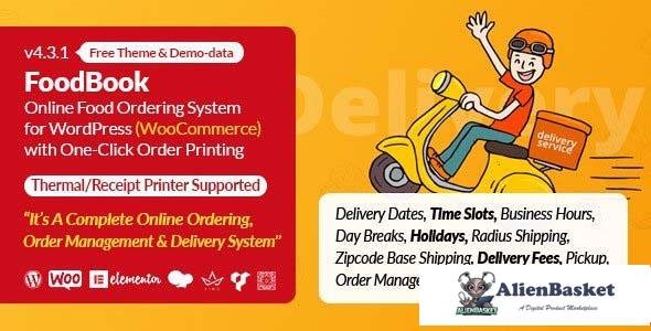 105741  FoodBook v4.3.1 - Online Food Ordering System for WordPress with One-Click Order Printing 