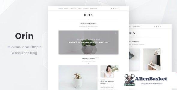106450  Orin v1.1.2 - Minimal Blog For WordPress 