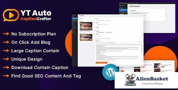 107742  YT Auto Caption Crafter v1.0.1 - Video Content Generator WordPress Plugin 