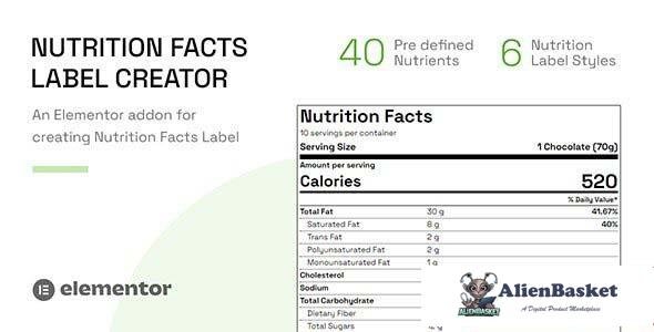 107003  Nutrition Facts Label Creator (Elementor addon) v1.0 