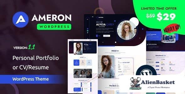 107623  Ameron v1.0.0 - Personal Portfolio or CV/Resume WordPress Theme 