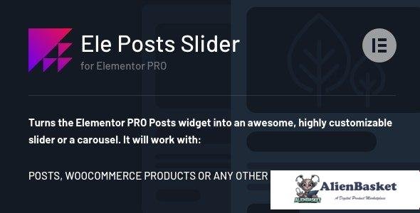 108161  Ele Posts Slider v1.0.3 - any post type slider for Elementor PRO 