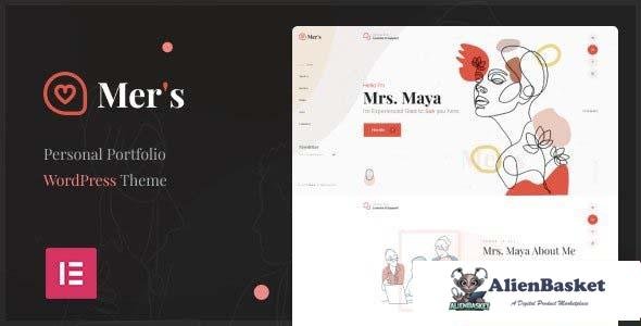 108451  Mer's v1.0 - Personal Portfolio WordPress Theme 