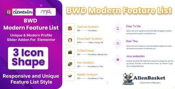 108532  BWD Modern Feature List Addon For Elementor v1.0 