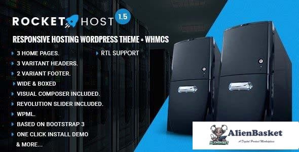 108626  RocketHost v1.1.2 - Responsive Hosting WordPress Theme + WHMCS 