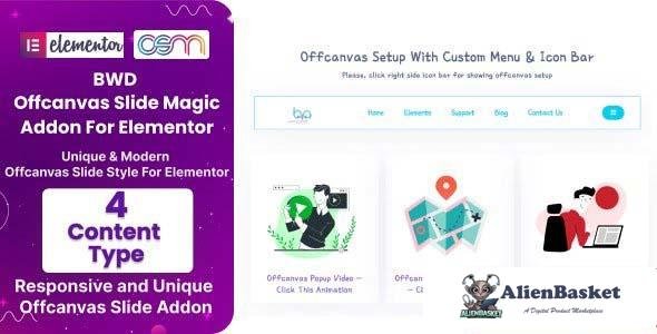 108640  BWD Offcanvas Slide Magic Addon For Elementor v1.0 