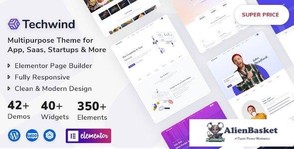 108851  Techwind v1.0.1 - Multipurpose Landing Page WordPress Theme 