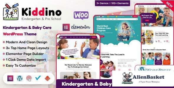 109362  Kiddino v1.0.0 - Kids & Kindergarten WordPress Theme 