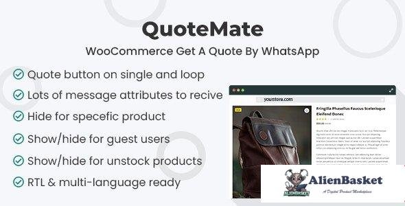109811  QuoteMate v1.0 - WooCommerce Get A Quote By WhatsApp 