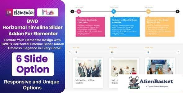 109927  BWD Horizontal Timeline Slider Addon For Elementor v1.0 