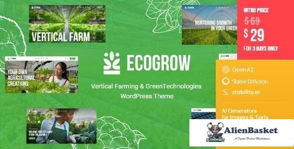 110252  EcoGrow v1.0 - Vertical Farming & Green Technologies WordPress Theme + AI 