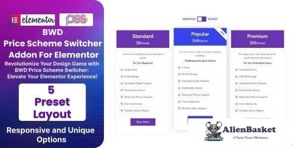 110399  BWD Pricing Scheme Switcher Addon For Elementor v1.0.0 